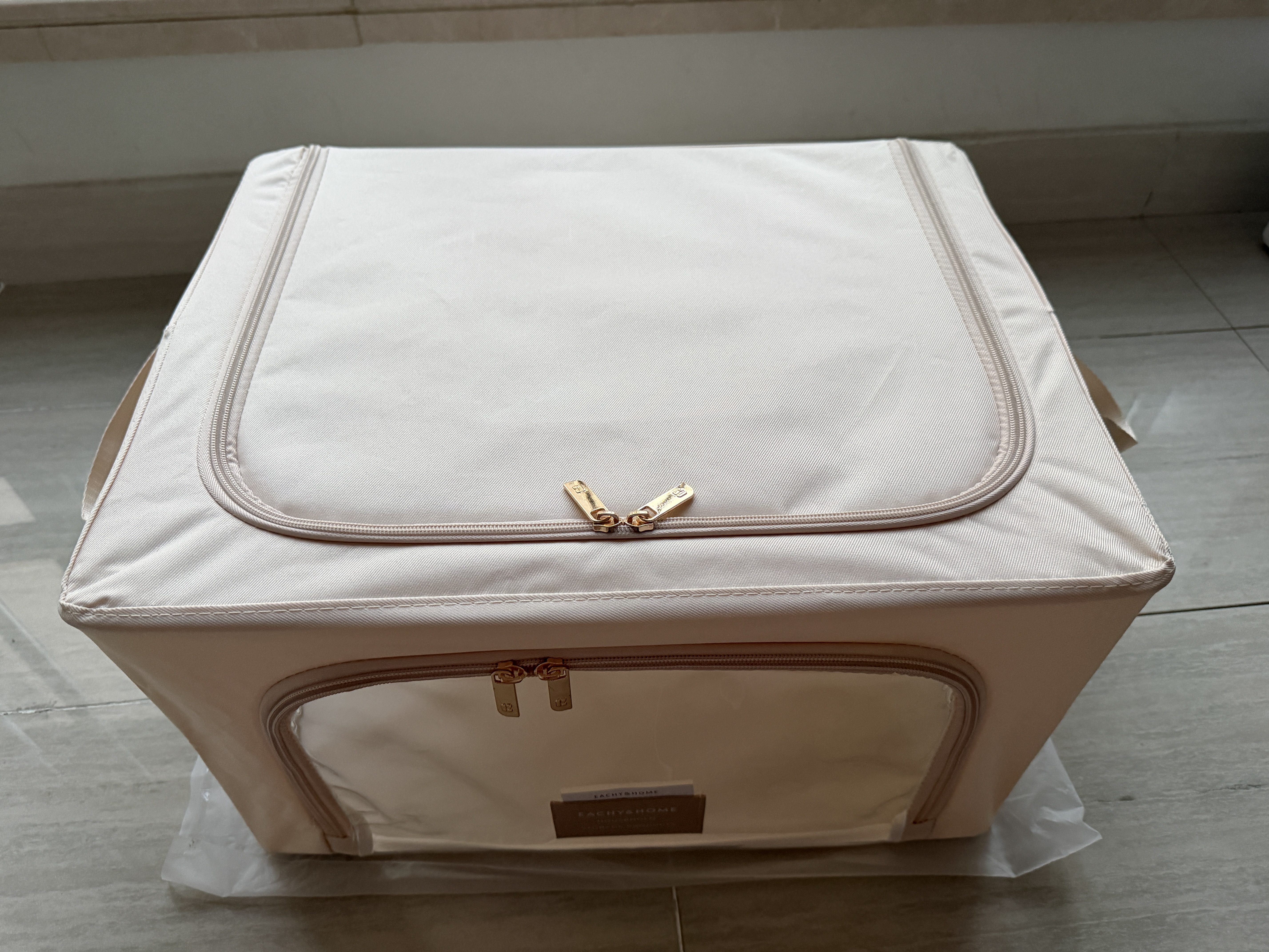 EACHY衣服收纳箱百纳箱布艺衣物折叠被子整理箱玩具收纳箱-41L杏仁粉 实拍图