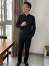 JEEP SPIRIT中国风中山装男士套装中式婚礼伴郎服新郎结婚礼服古装汉服唐装 黑色 M 【参考体重100-110斤】 晒单实拍图