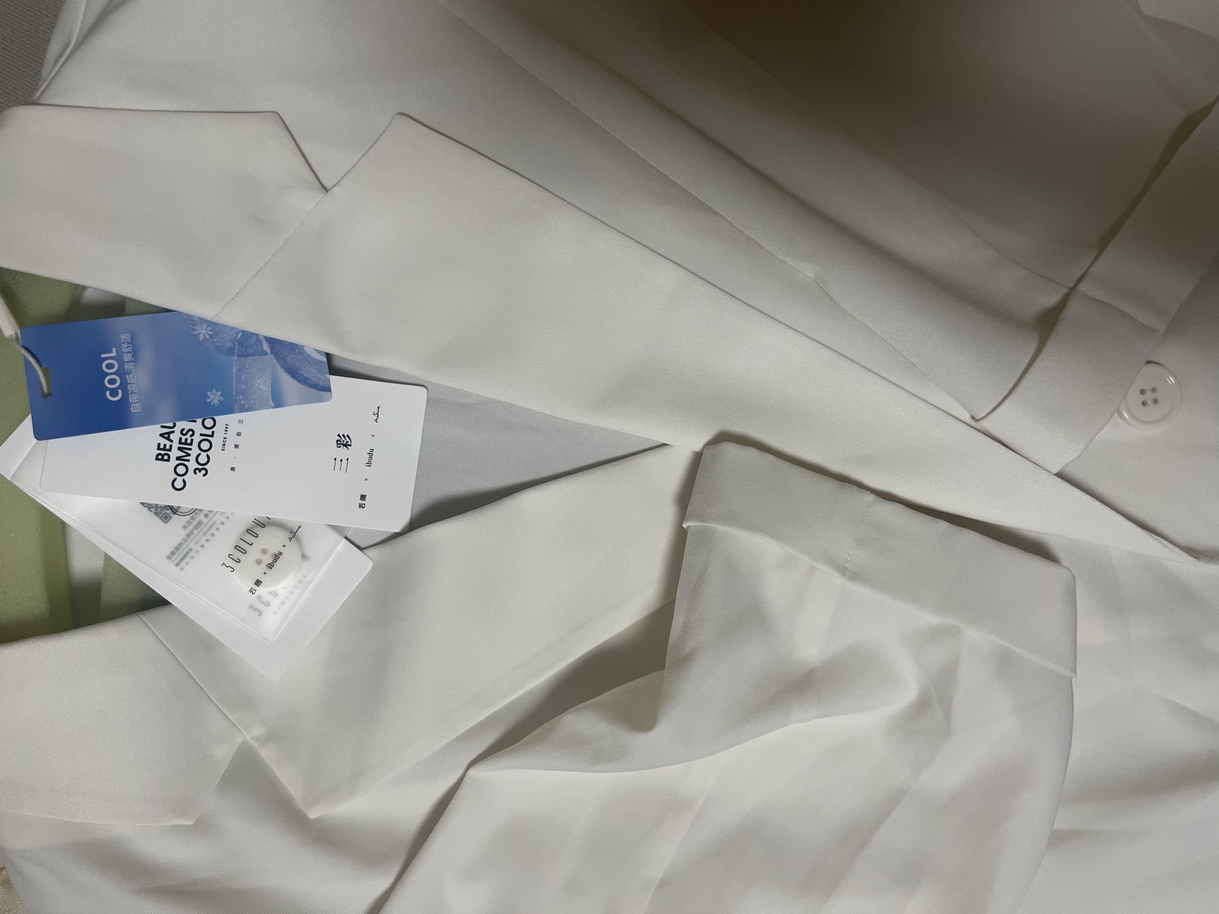 三彩【六好凉感西装】2026夏季新款宽松七分袖西服外套通勤气质开衫Z 实拍图