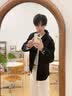名创优品（MINISO）美式飞行夹克男士秋冬新款潮牌宽松休闲工装棉服外套男大码派克服 【斜纹拼色夹克】黑色 -秋款 XL /180(体重140-160斤) 实拍图