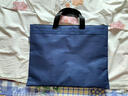 得力（deli）手提袋帆布包手提袋商务文件袋公文包公文袋A4大容量风琴包收纳袋手提包拉链袋单个装po5840 轻便双层  蓝色 实拍图