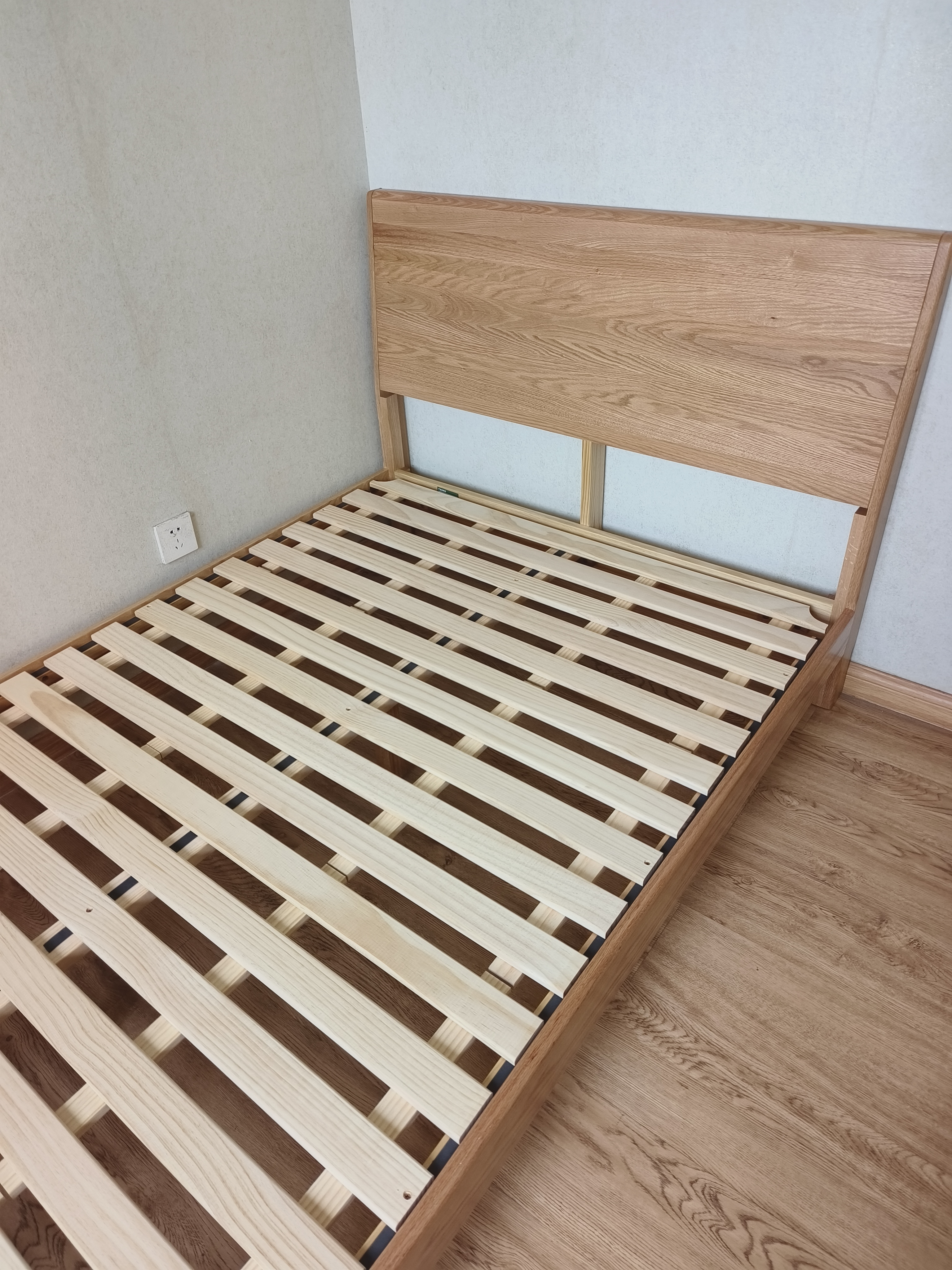 源氏木语实木床卧室双人床北欧原木风橡木月兮大板床1.2*2.0m低铺 京享家 实拍图