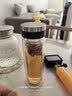 富光玻璃杯双层 带茶隔高硼硅玻璃水杯 茶水分离车载泡茶杯子男400ml 实拍图