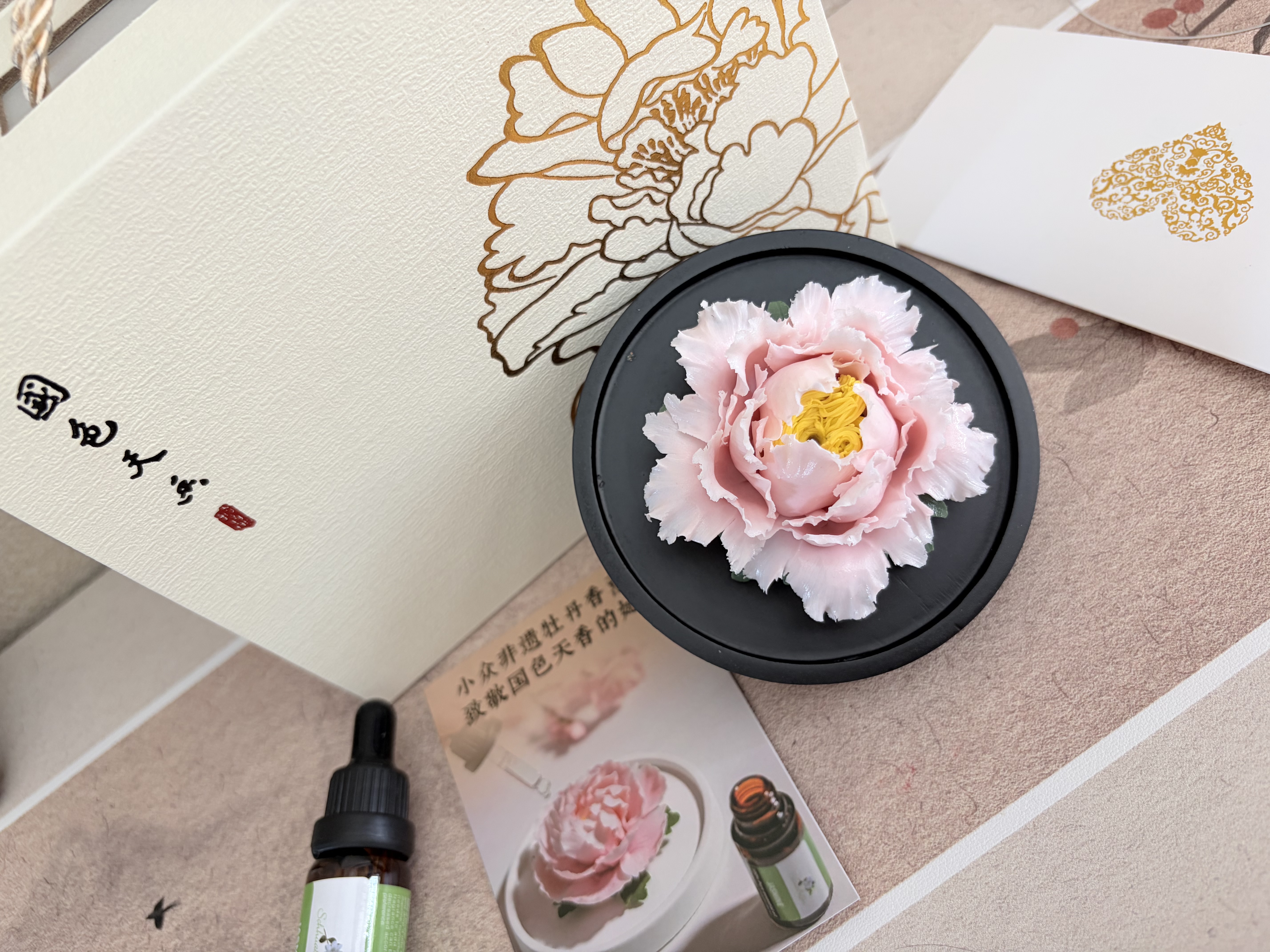 Para Ella永生花陶瓷花牡丹香薰生日礼物女友妈妈教师节老师退休七夕情人节 实拍图
