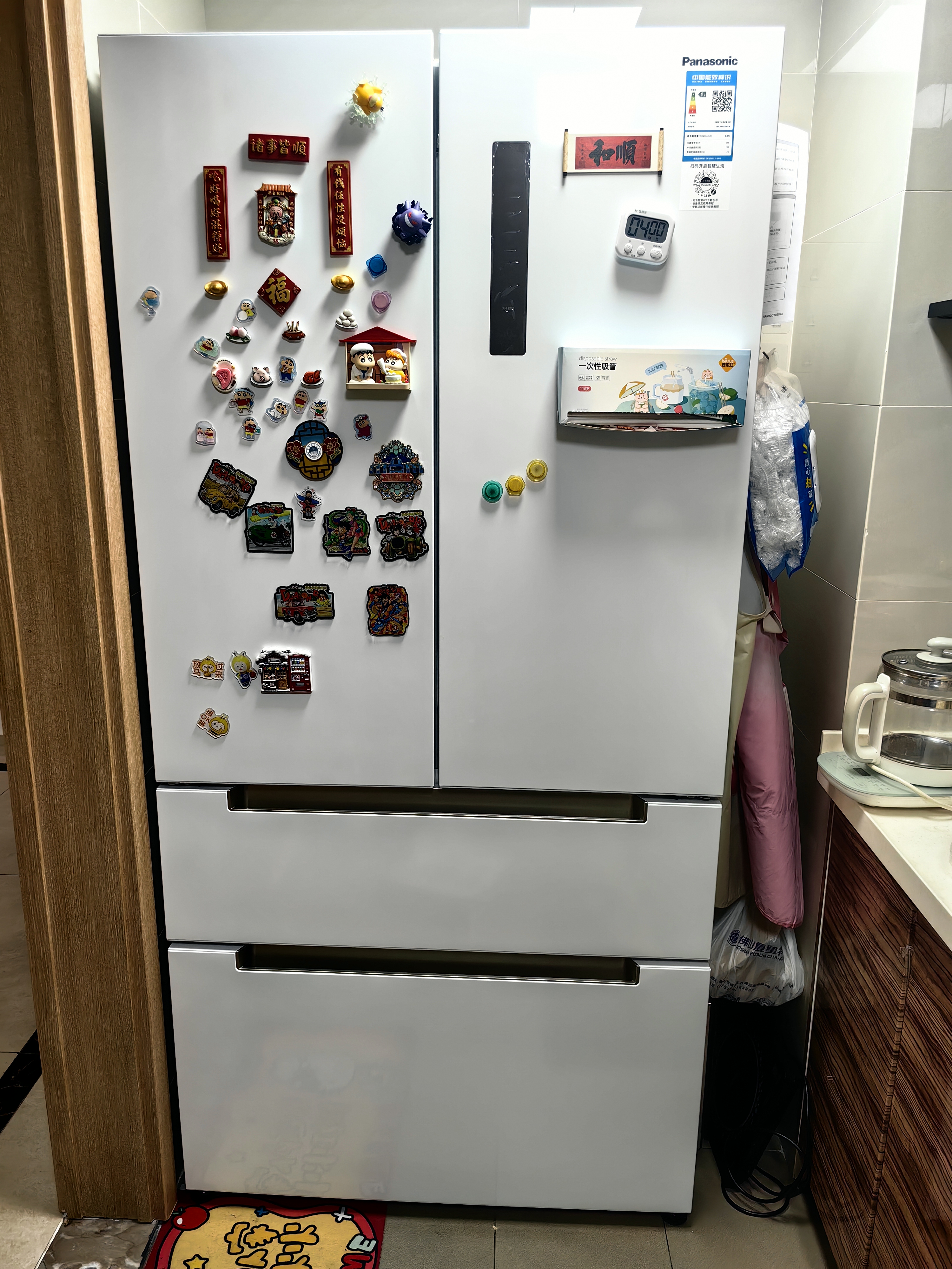 松下（Panasonic）大海豹PLUS 573L法式多门冰箱超薄零嵌入式家用电冰箱双系统一级能效NR-JW57TMB-W【国家补贴】 实拍图