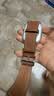 MSSM适用苹果手表表带apple watch爱马仕款iwatch S12小牛皮真皮表带ultra4/S11/10/9/Se3 浅棕44-49mm 实拍图
