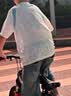 左西男童夏装套装2026新款儿童短袖套装夏季速干运动两件套 白色  140 实拍图