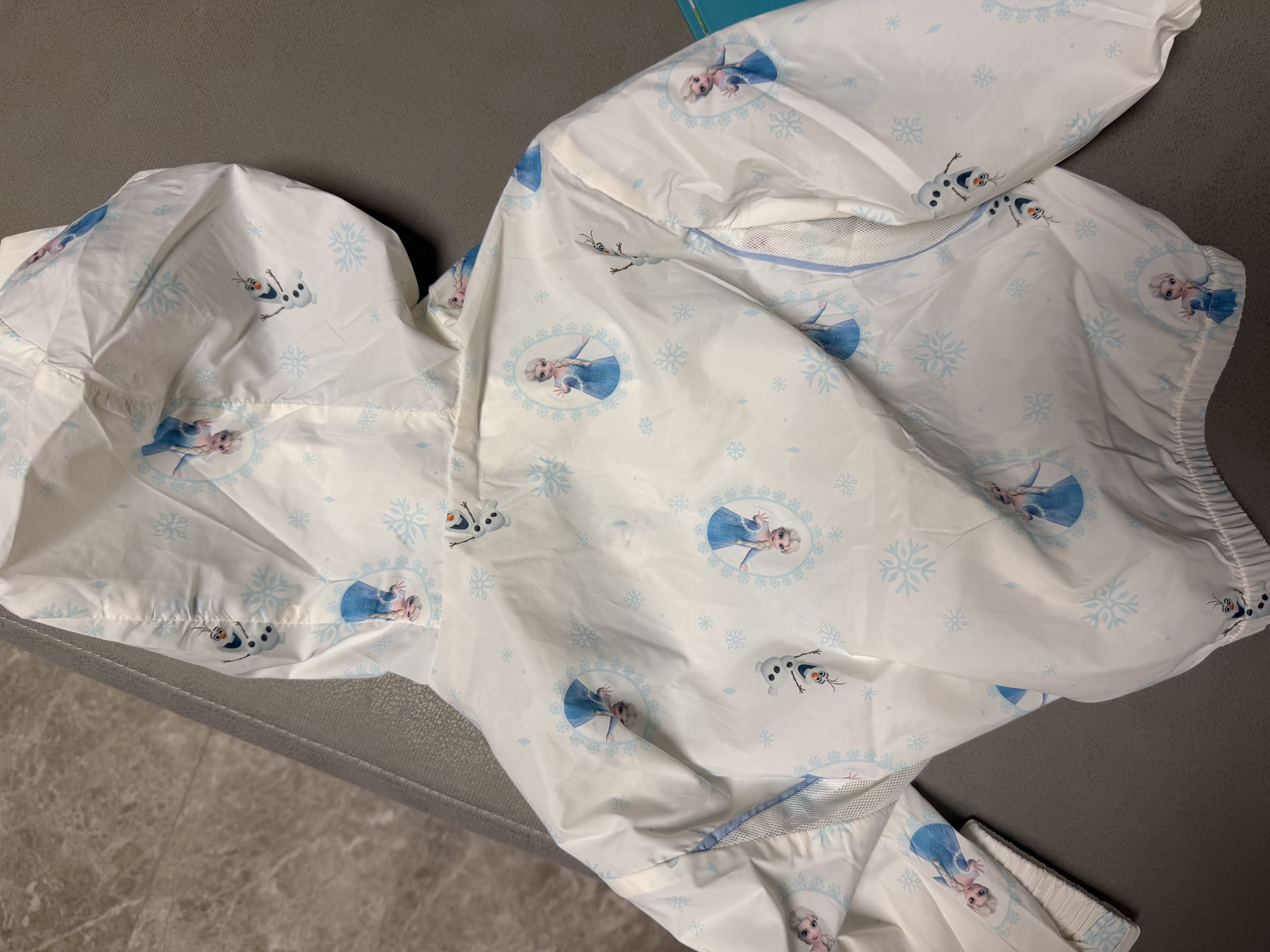 巴拉巴拉童装儿童防晒衣夏装男童女童衣服连帽时尚萌艾莎宝宝皮肤衣UPF50+ 白蓝色调00318 90 实拍图