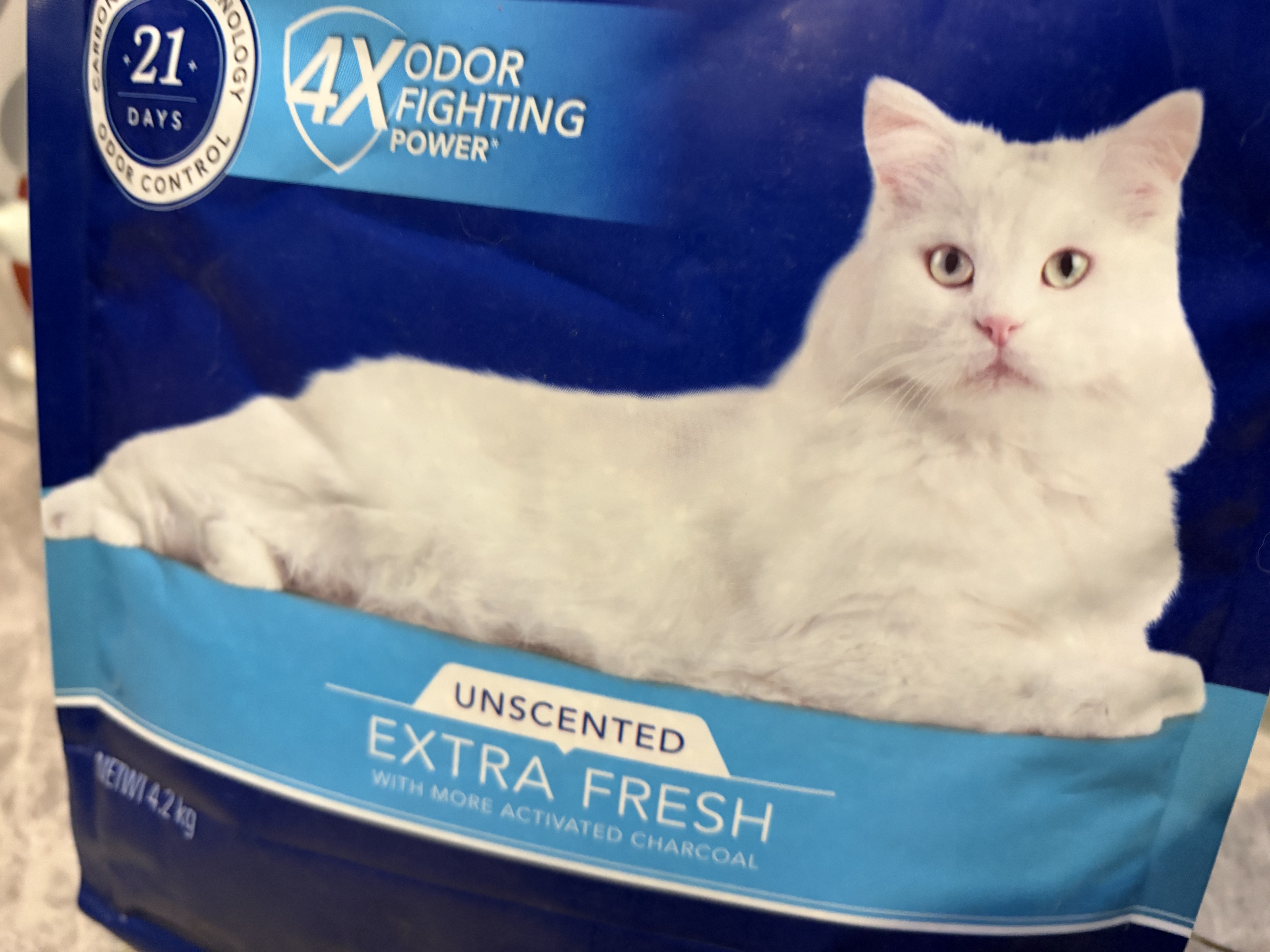 铂钻（EverClean）除臭低尘膨润土宠物用品矿砂猫砂蓝标无香款4.2kg*5包【礼盒装】 实拍图