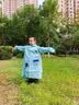 牧萌儿童雨衣带书包位男女童女孩加长全身学生雨披 蓝太空人 2XL 实拍图