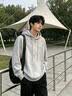 名创优品（MINISO）连帽卫衣男重磅宽松秋季休闲高级感青少年潮流外套 麻灰 L 实拍图