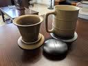 万仟堂高档办公杯 茶杯陶瓷杯水杯男士泡茶专用主人杯节节高 焦茶釉 实拍图