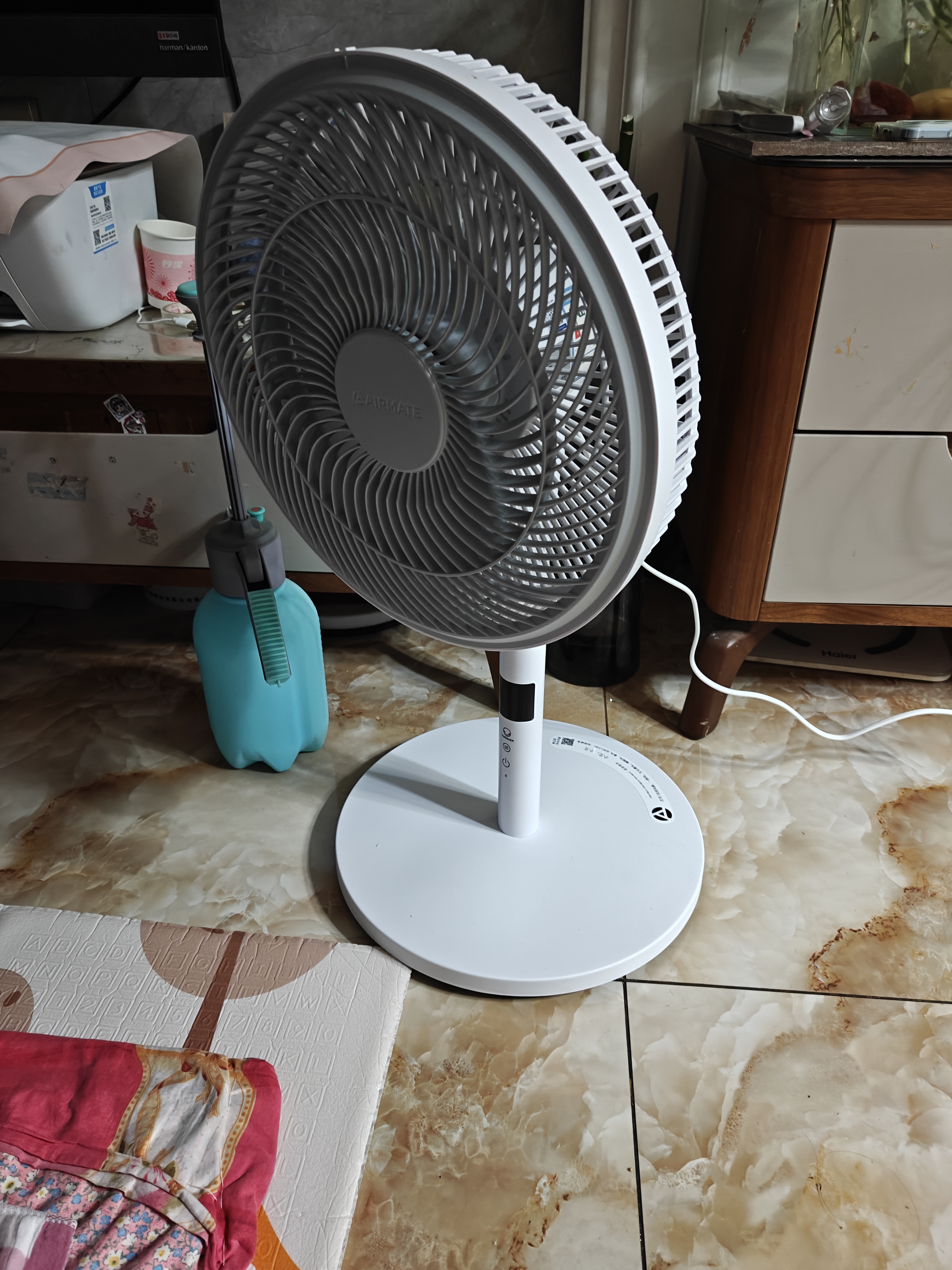 艾美特（AIRMATE）【语音控制】七叶家用大风力落地扇电风扇台式空气循环小风扇卧室安静轻音一级能效电扇 SRD131 实拍图