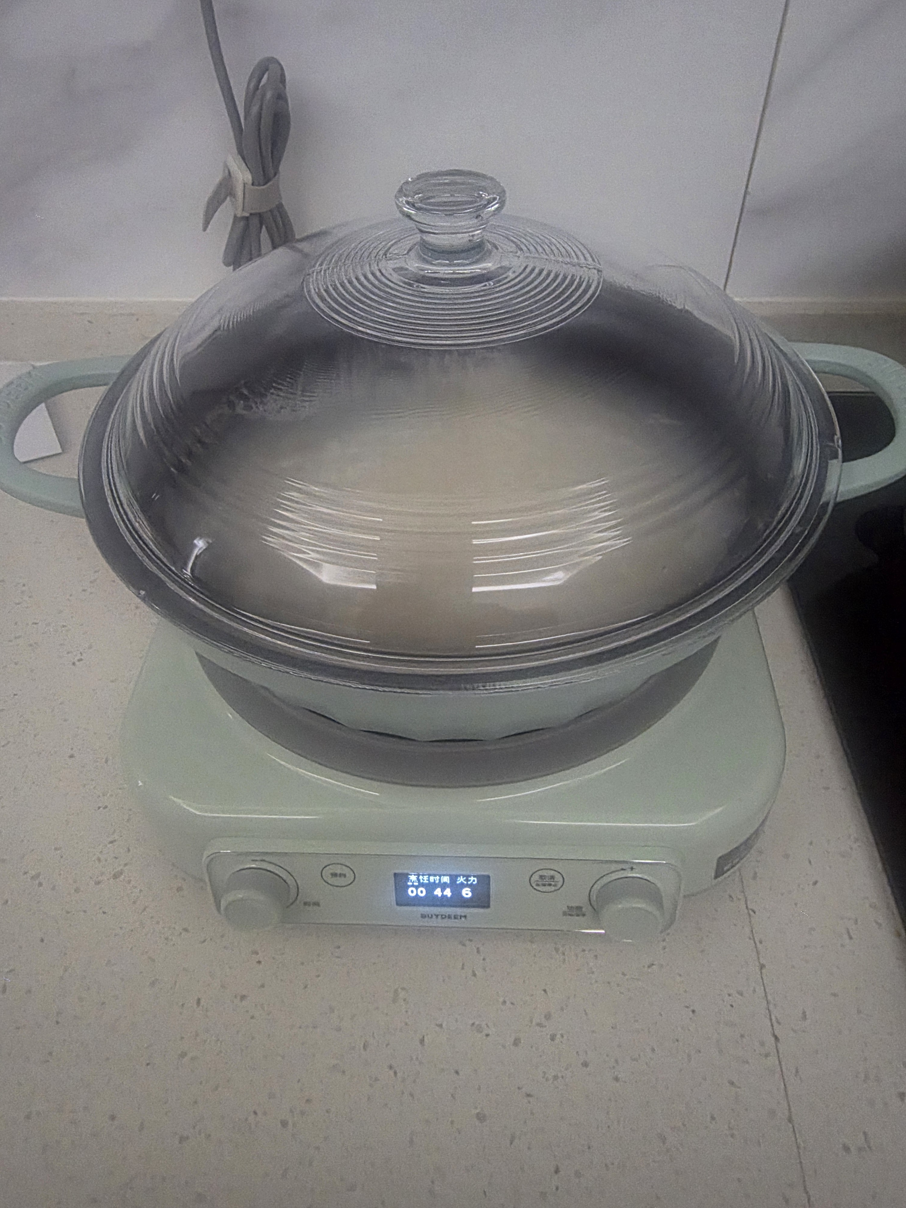 北鼎（Buydeem）多功能不粘锅火锅蒸锅汤锅电磁炉明火蒸煮炒煎28cm浅杉绿 实拍图