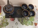 瓷牌茗茶具（cipaiming teaset） 茶具套装小套功夫茶壶便携一壶四杯家用会客泡茶七夕礼物送男友 窑变兔毫蓝一壶四杯+磁石干泡盘 实拍图