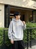 名创优品（MINISO）连帽卫衣男重磅宽松春季休闲高级感青少年潮流外套 麻灰 L 实拍图