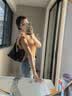裘真（qiuzhen）【明星同款】植鞣胎牛皮腋下经典hobo包通勤真皮女包 咖啡色-小号(胎牛皮版) 小包/大包 实拍图