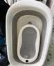 iuu婴儿洗澡盆 可折叠宝宝浴盆大号 洗澡神器躺托浴架新生儿童用品 【北欧灰-无线感温】+调节感温浴架+浴垫+脸盆*3 材质：FDA食品级材质检测认证 实拍图