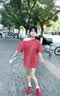 CAMILA KSENIA德训鞋女士2026新款秋季休闲百搭阿甘运动鞋薄款气质拼色平底板鞋 红色 37 实拍图