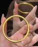 未奈儿金包银手镯古法传承黄金包足银9999实心素圈镯子女送老婆女友礼物 【包金0.6g】-总约10克 54圈口【真金真银-假一罚万】 实拍图