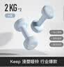 Keep哑铃女男健身家用彩色浸塑环保手铃亚铃全身塑形水蓝2kg*2 实拍图