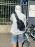 莫奈德品牌斜挎包男防水覆膜牛津布背包男士单肩包户外运动超轻斜挎包男 灰色 实拍图