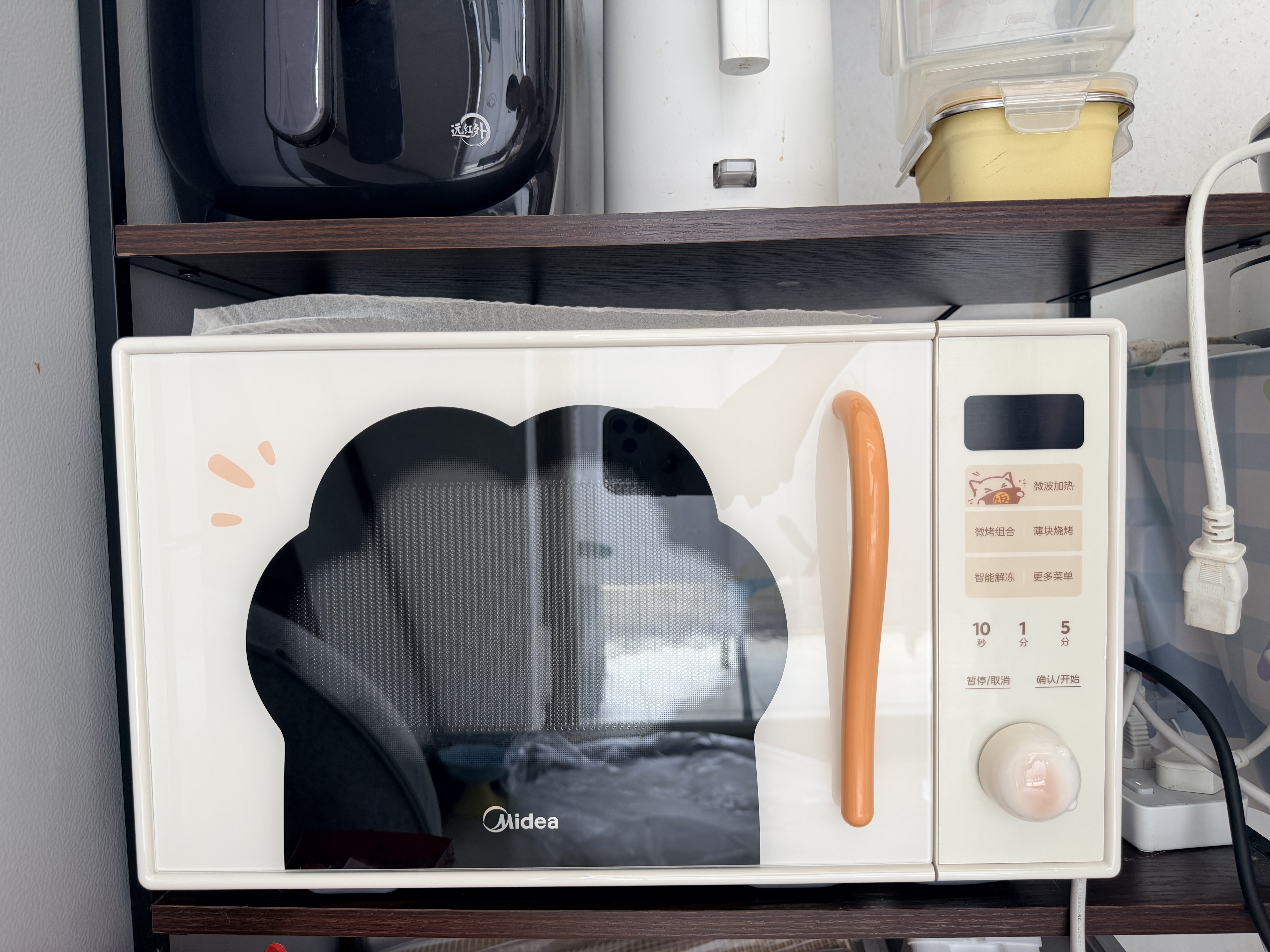 美的（Midea）小滋味萌宠猫爪变频微波炉微烤一体机23L大容量900W平板烧烤易清洁内胆2026新款（C23H5） 实拍图