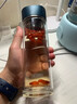 膳魔师（THERMOS）耐热玻璃水杯男女双层带滤网泡茶水杯子TCGB-400ml 金色GD 400ml 实拍图
