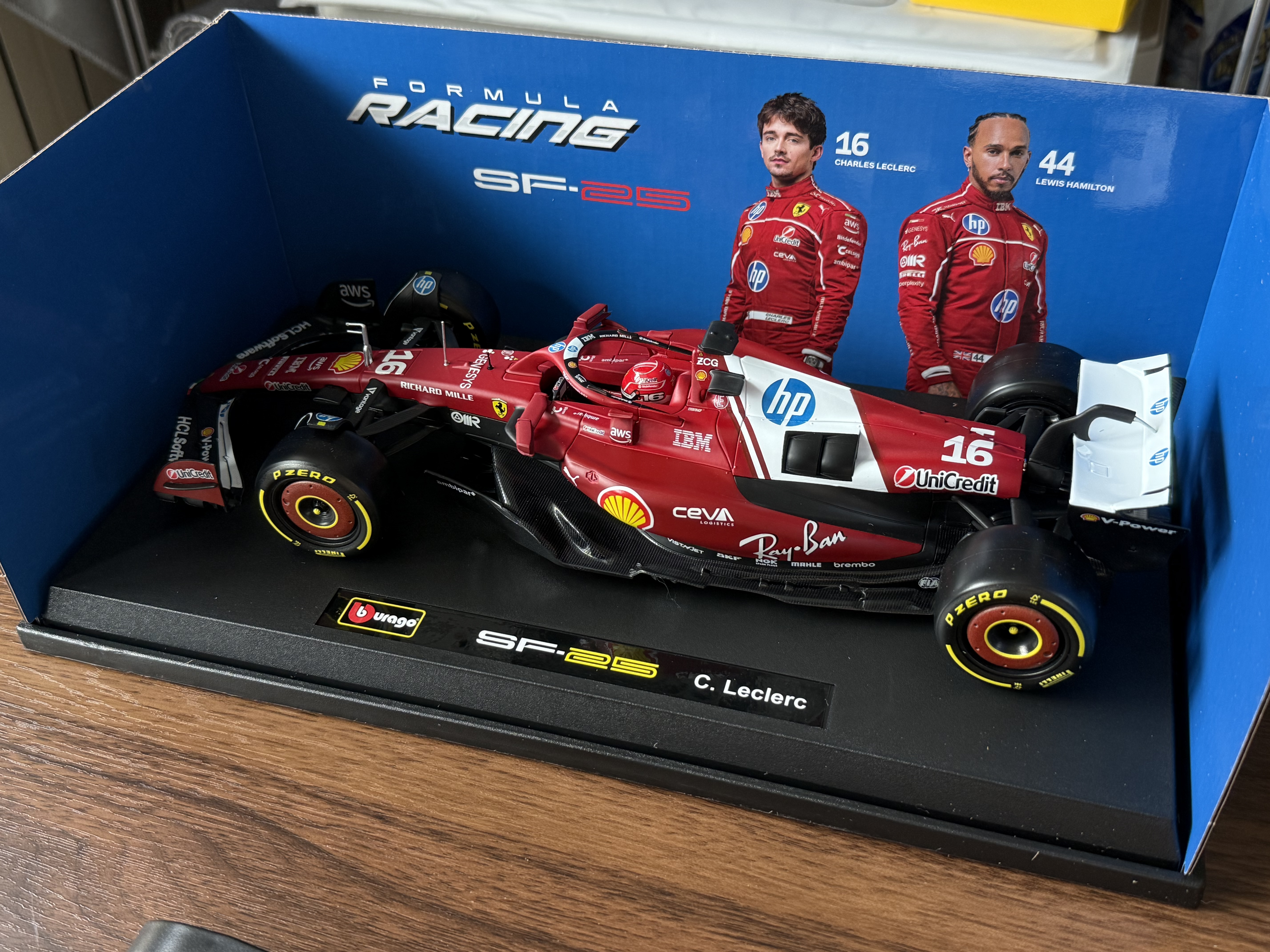 比美高 1:18f1赛车法拉利SF25勒克莱尔16号仿真合金车模汽车模型礼物 实拍图