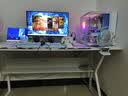 汤能优品电脑桌台式家用电竞游戏桌简约卧室书桌办公学习桌学生写字小桌子 单桌-暖白140*60【C型加固钢架】 实拍图