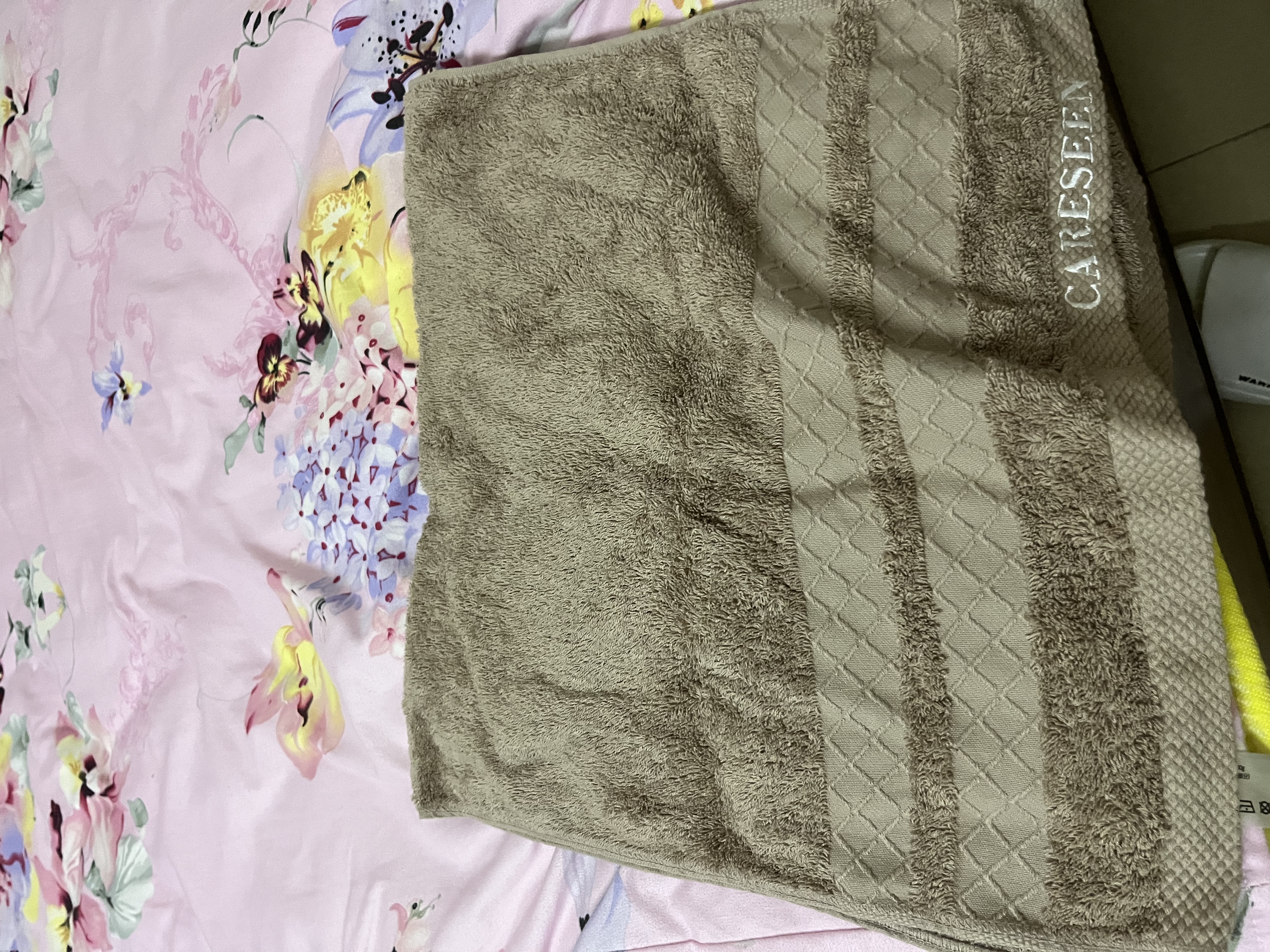 康尔馨酒店毛巾 纯棉加厚吸水面巾 2条装洗脸巾 蓝+棕 75*40cm 180g运动 实拍图