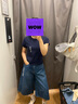 优衣库牛仔裙裤/水洗产品女装阔感裙裤26春夏新款488694 487976/65宝蓝色 27 /160/68A 实拍图