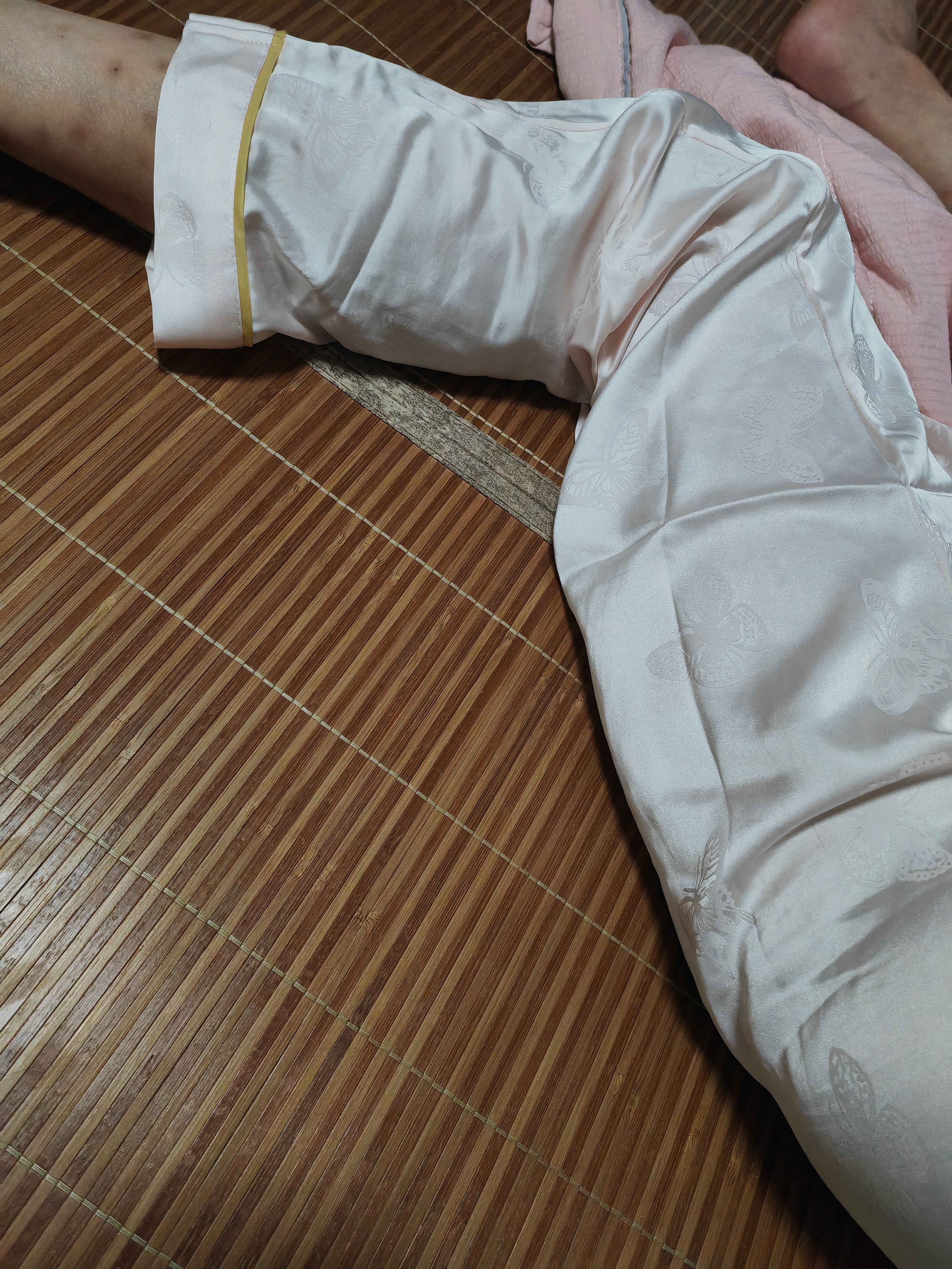 南极人冰丝睡衣女士夏季2026新款可外穿提花短袖长裤高级感家居服套装 L 实拍图