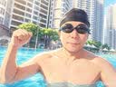 李宁（LI-NING）泳帽男女长发舒适布游泳帽时尚护耳不勒头印花泳帽6281黑 实拍图