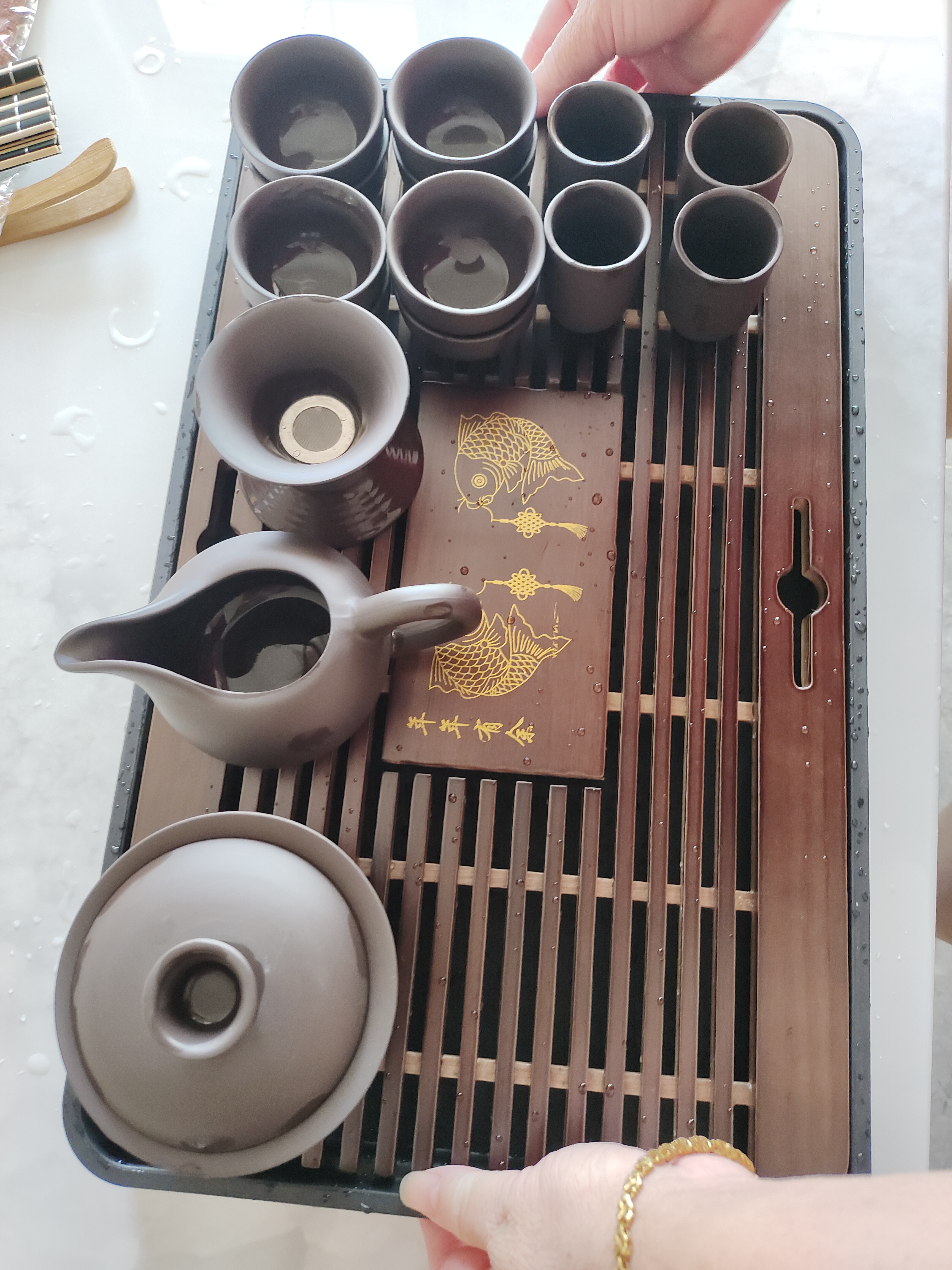 豪峰2026新款紫砂整套功夫茶具套装家用泡茶器茶杯木茶盘中秋节礼物 实拍图
