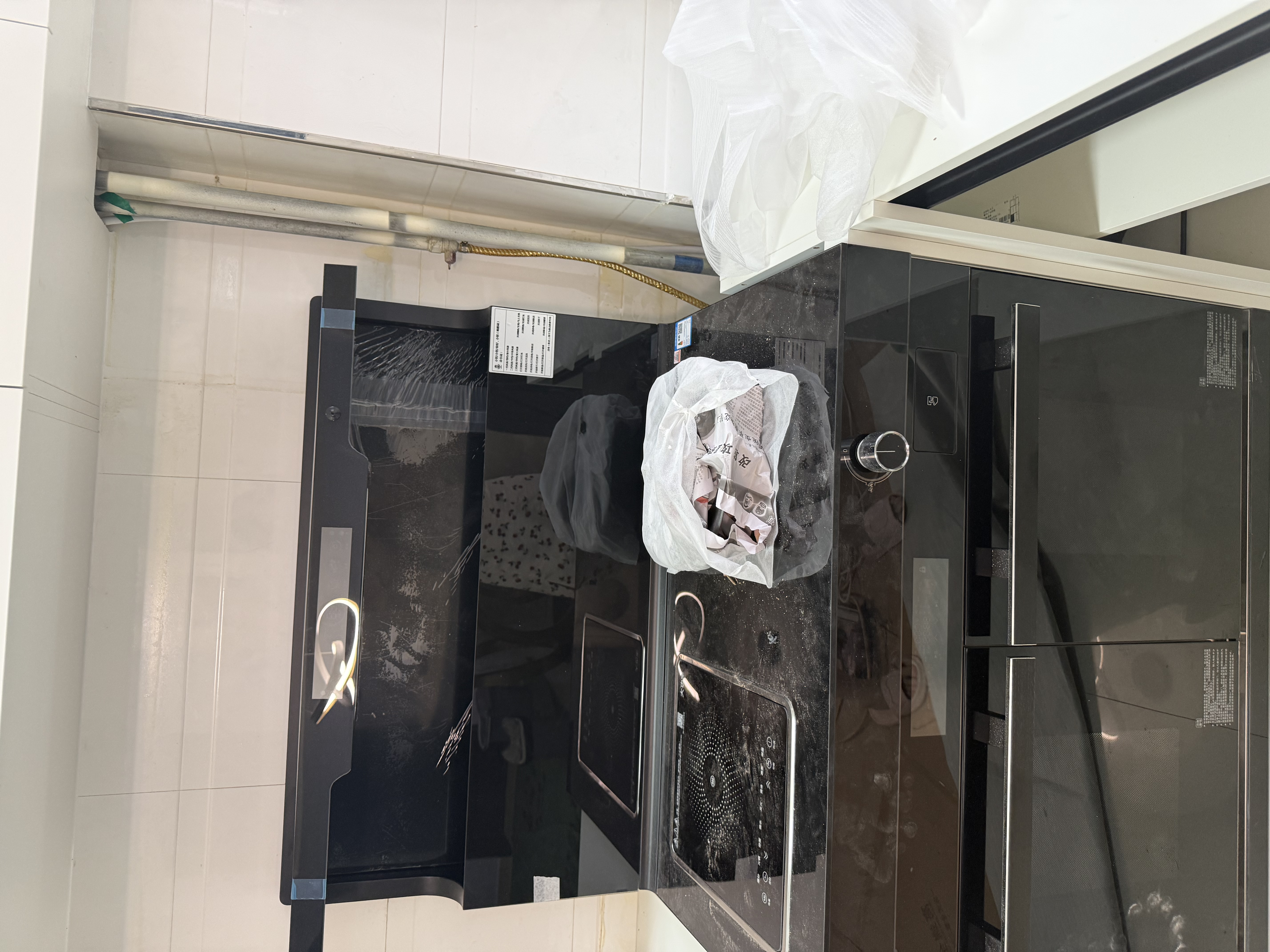 志高（CHIGO）集成灶一体式一气一电两用气电灶家用大吸力大容量消毒柜蒸箱烤箱变频电磁炉灶台一体机 【左电右气】独立左右蒸烤箱-AI语音彩屏 液化气20Y 实拍图