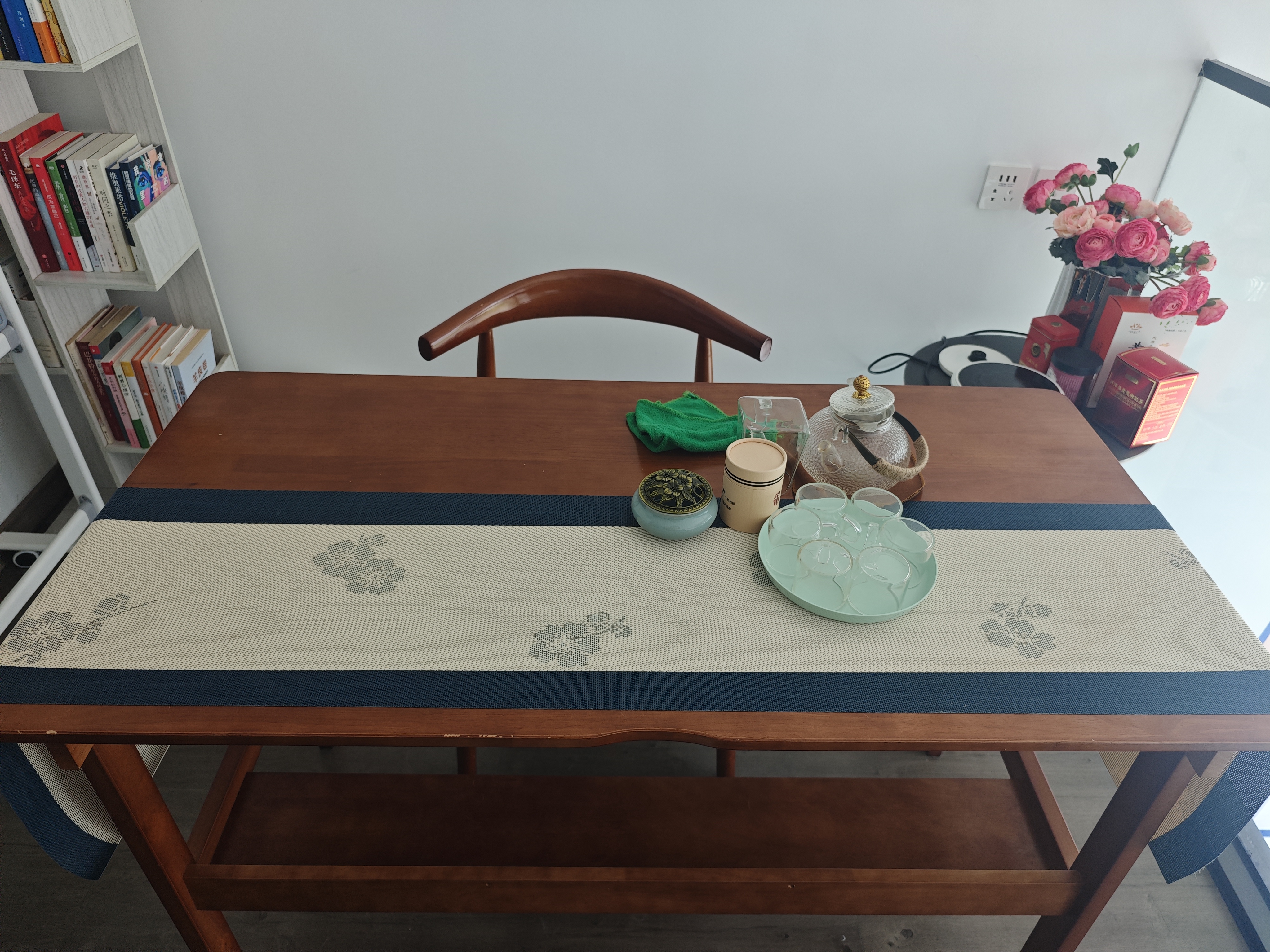 艾薇茶席中式禅意桌旗茶台布艺长条桌布防水茶旗茶垫布30*180米底梅花 实拍图
