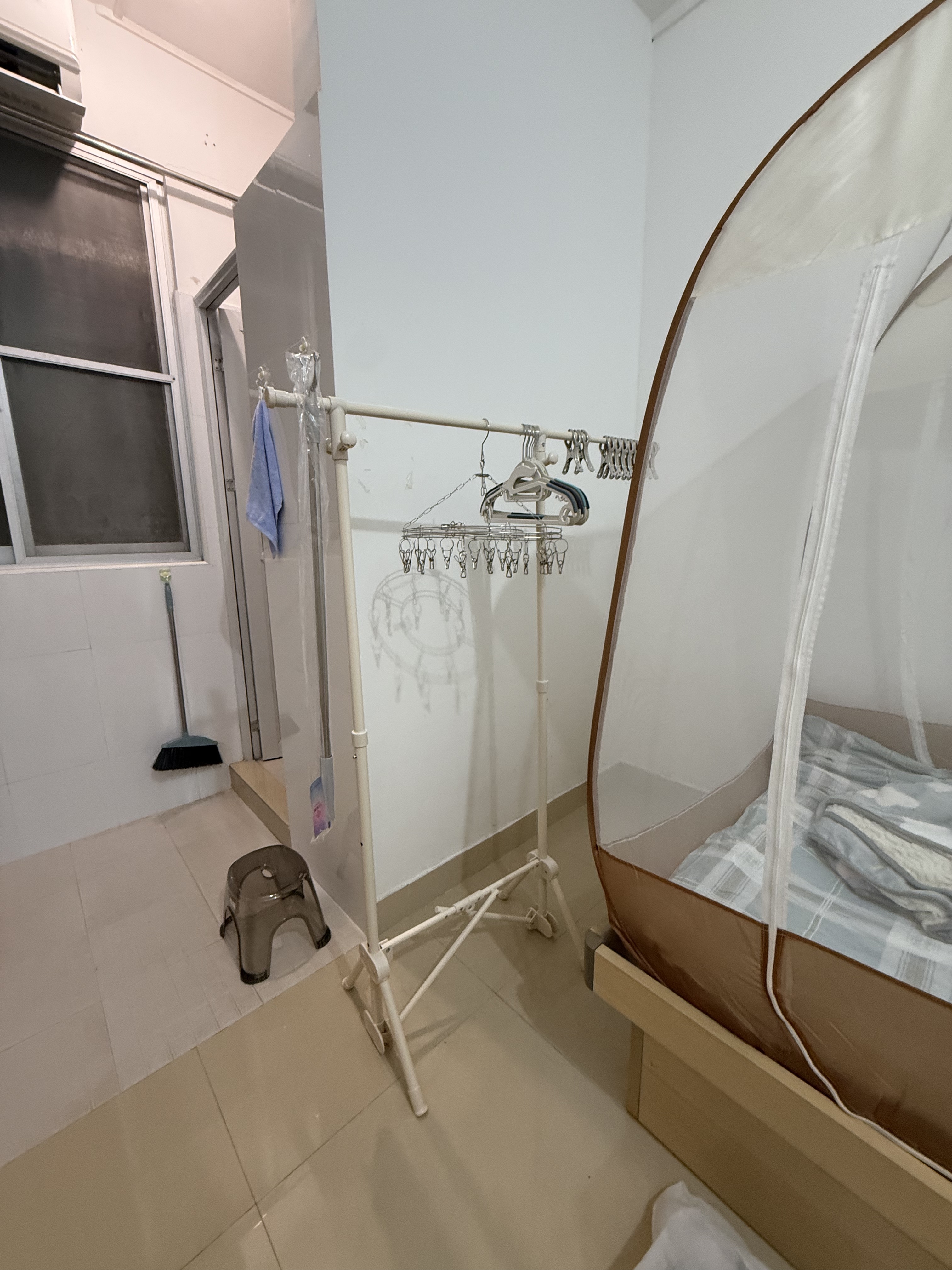 美丽雅可折叠晾衣架落地式阳台专用可移动晒衣杆室内免安装挂衣架1.4米 实拍图