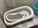 iuu婴儿洗澡盆 可折叠宝宝浴盆大号 洗澡神器躺托浴架新生儿童用品 【北欧灰-无线感温】+可调节感温浴架 材质：FDA食品级材质检测认证 实拍图
