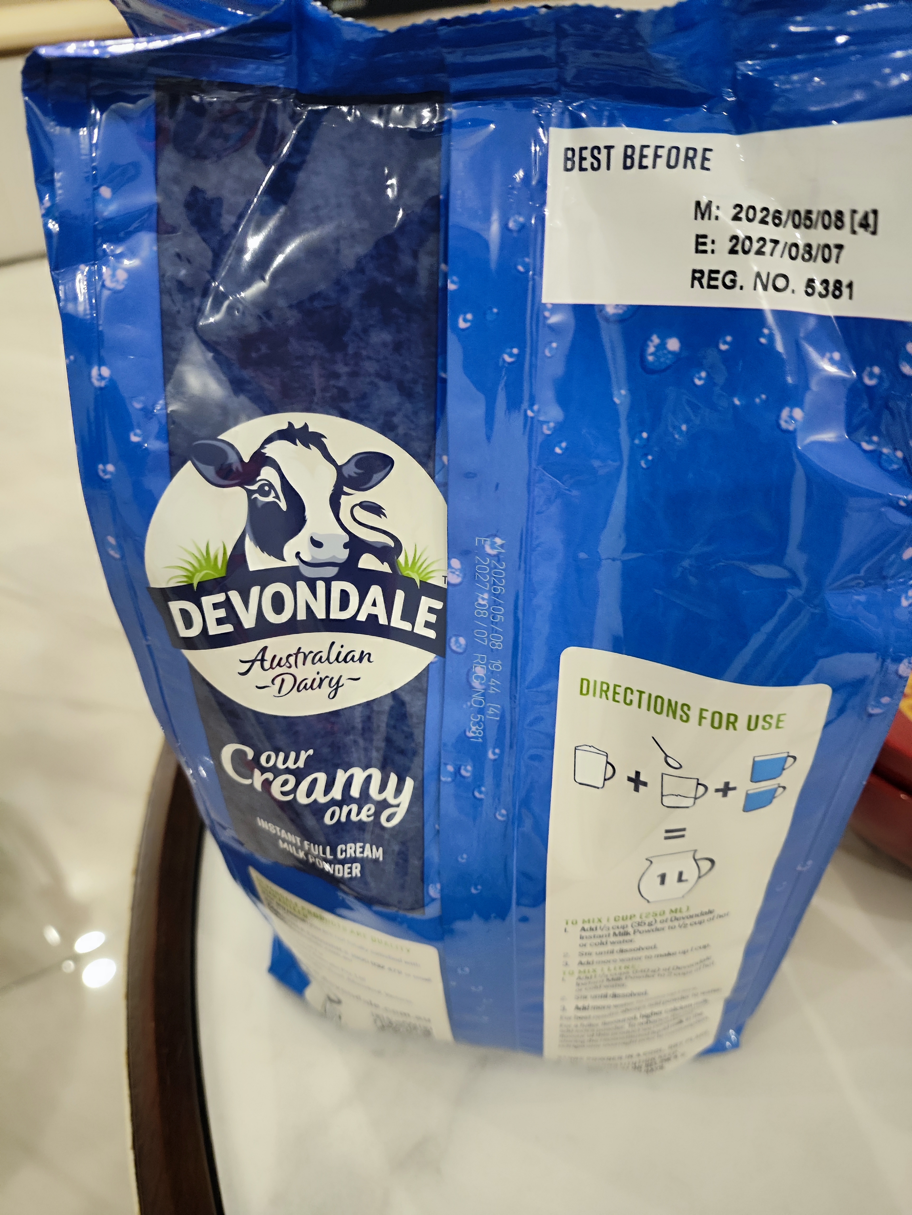 德运（Devondale）全脂成人奶粉1kg袋装调制乳粉儿童学生奶粉澳洲进口高钙中秋礼品 实拍图