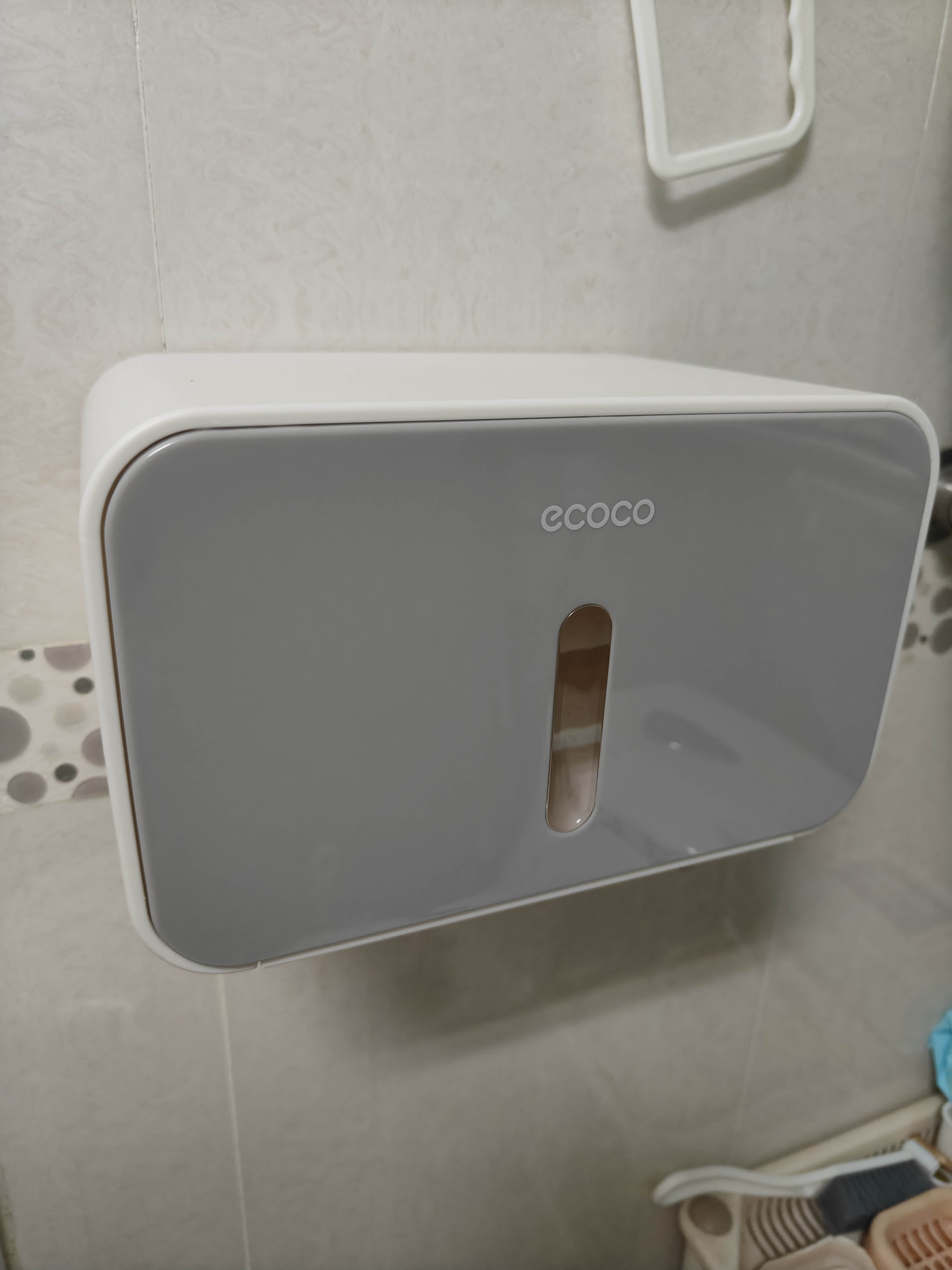 ecoco卫生间纸巾盒置物架洗手间免打孔厕所擦手纸高端浴室抽纸盒厕纸 实拍图
