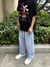 鲁宾克美式复古牛仔裤男春秋季2026新款裤子男宽松直筒高街休闲阔腿长裤 浅蓝色 XL (建议体重130-145斤) 实拍图