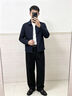 罗蒙外套男秋季商务男士翻领行政夹克上衣干部厅局风爸爸装i8藏青XL 实拍图