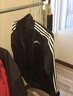 adidas休闲舒适三条纹立领夹克外套男装秋季阿迪达斯官方轻运动 黑色/白（推荐选大一码）   XS 实拍图