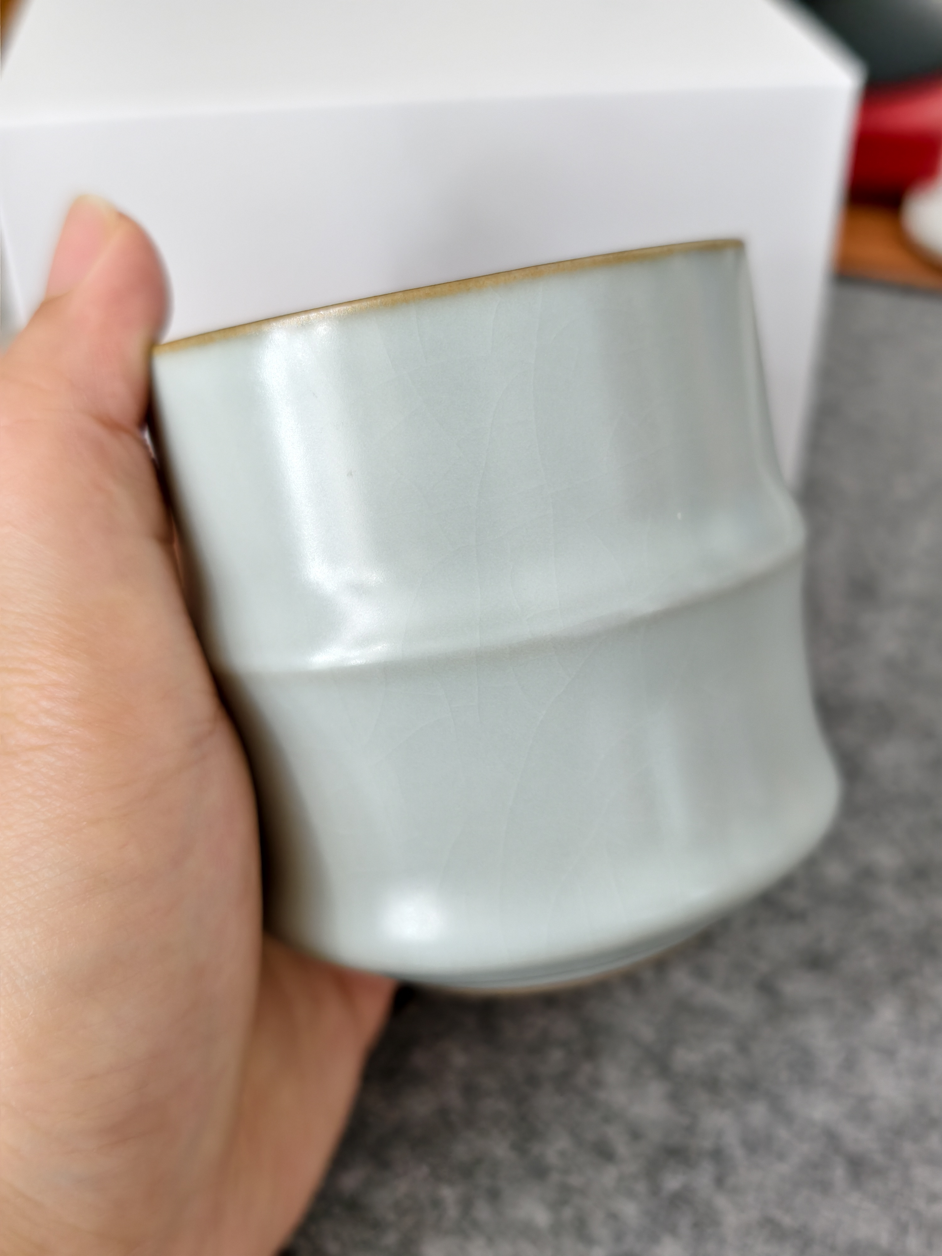 雅瓷汝窑主人杯单杯高档单人个人专用茶杯绿茶杯汝瓷竹隐杯 实拍图