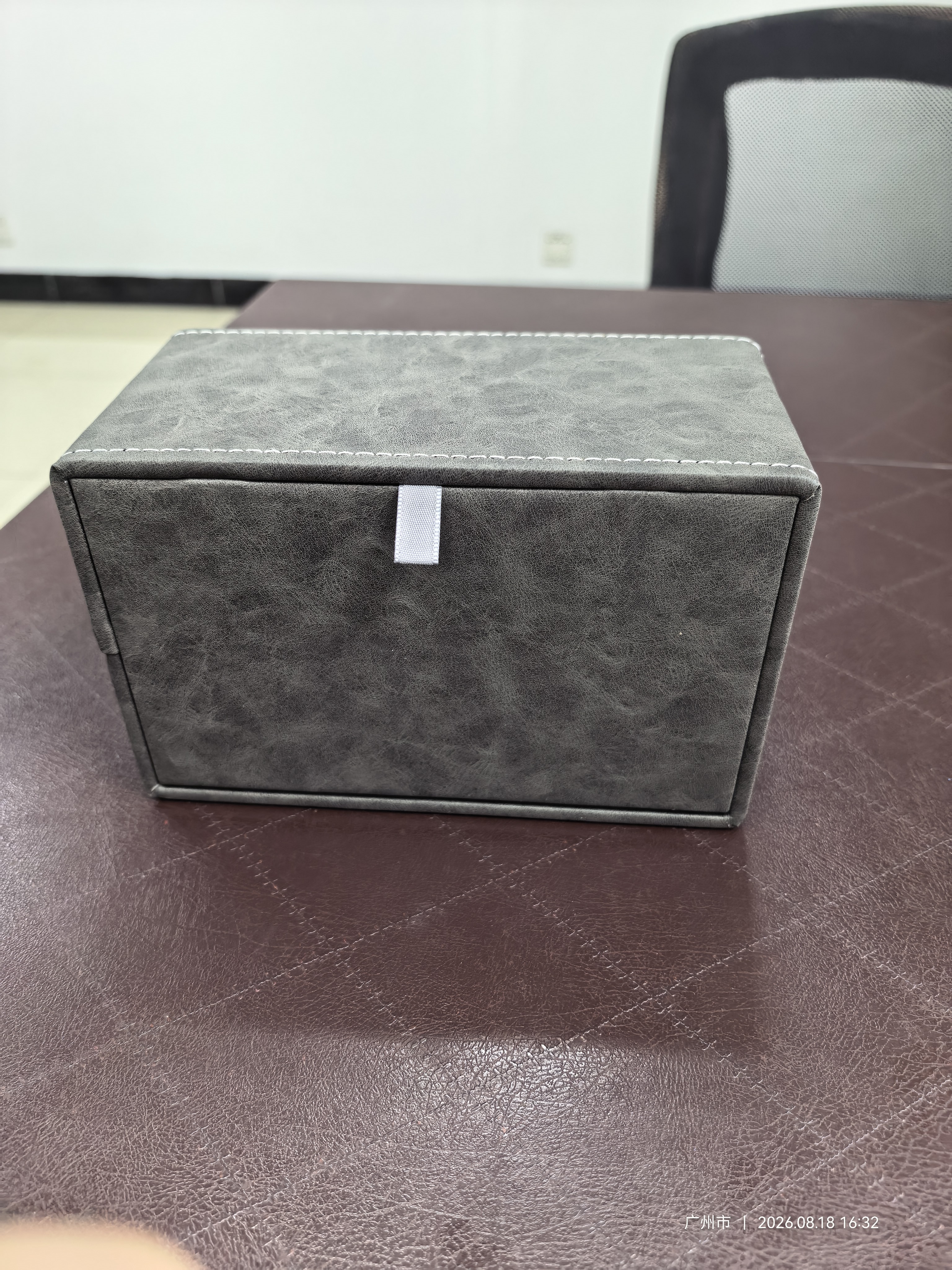 优必利  简约创意抽纸盒 客厅茶几多功能木纹纸巾盒 小号9152商务灰 实拍图