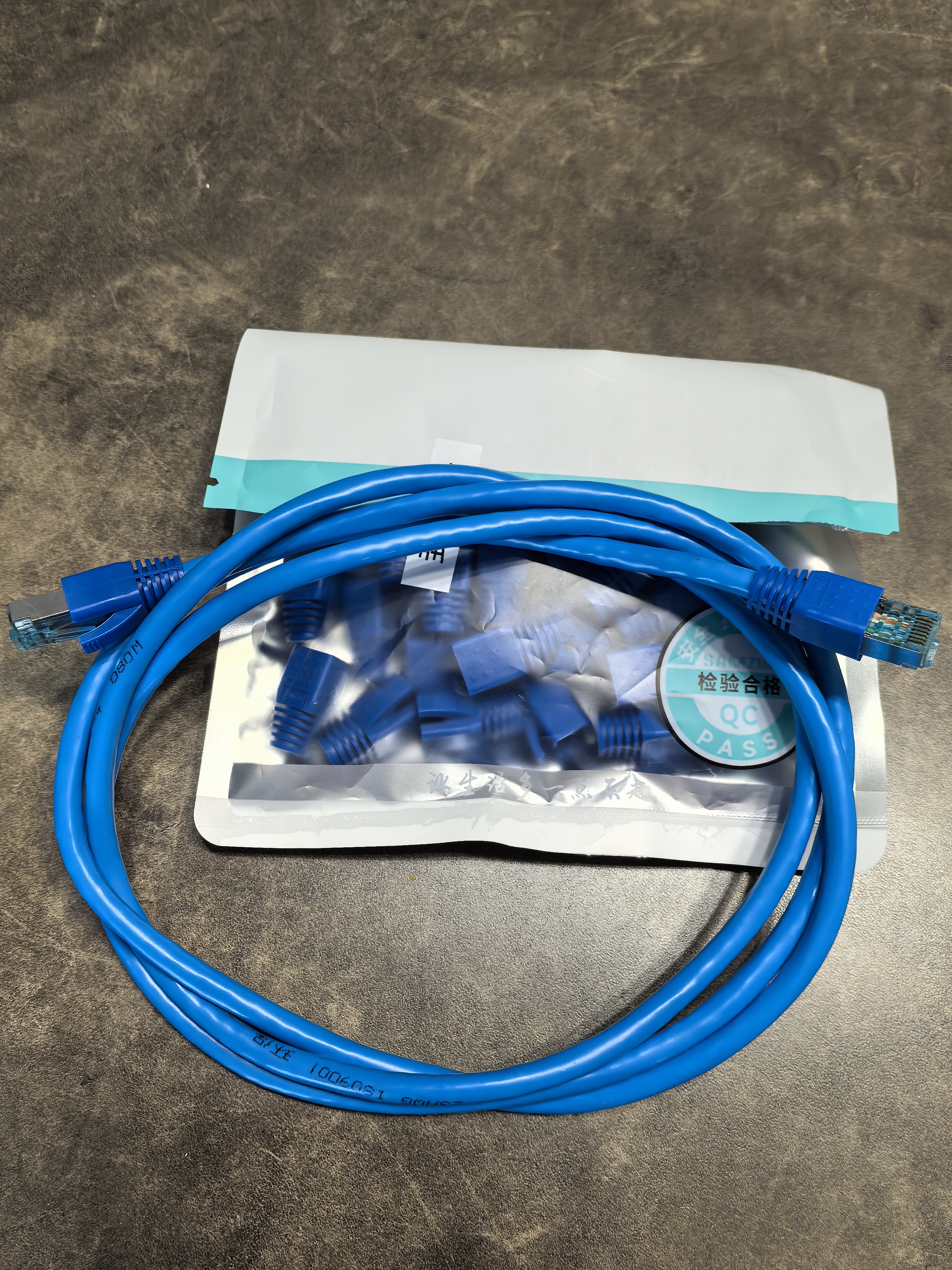 山泽水晶头保护套 内径6.5mm 50个装 超五类六类5/6类网线RJ45电脑网络护套 蓝色 HT601 实拍图