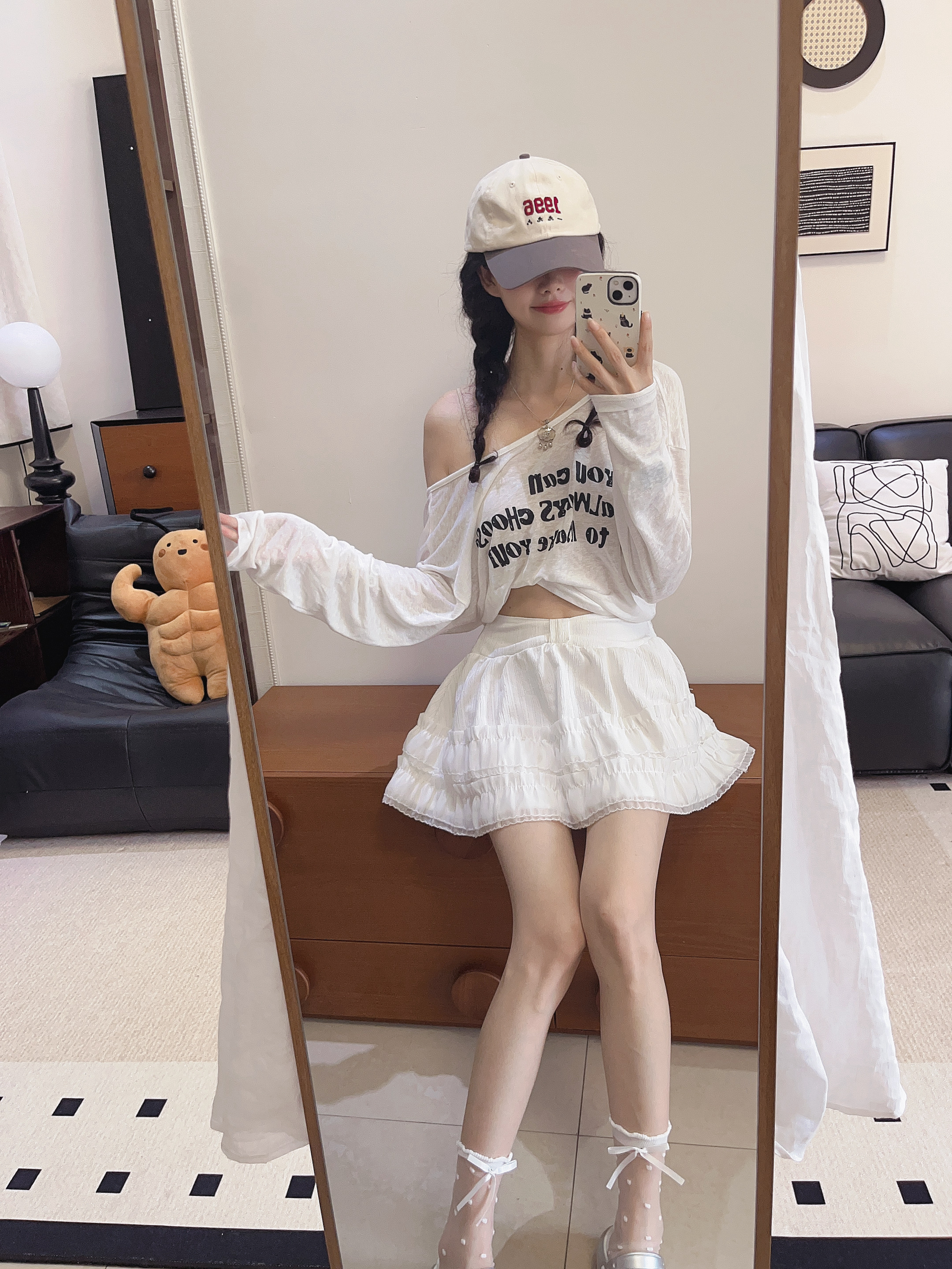 千禧华府镜子全身镜旋转穿衣镜家用镜子落地镜可移动卧室衣帽架一体基胡4 实拍图