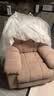 顾家家居（KUKA）现代意式功能布单椅棉花糖云朵绒单人沙发客厅懒人沙发A628摇摇椅 【白色】手动打开带摇转 实拍图