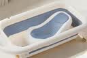十月结晶婴儿洗澡盆新生儿大号可折叠宝宝无线数显浴盆+浴架雾霾蓝 实拍图